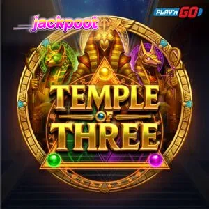 Tampilan visual slot Temple of Three dengan tema kuil Mesir